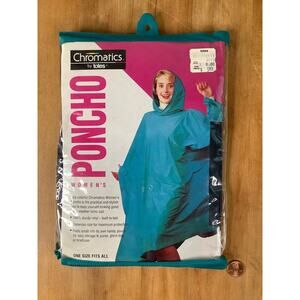 Vintage 1993 Chromatics by Totes Women’s Navy Rain Poncho - One Size Fits All